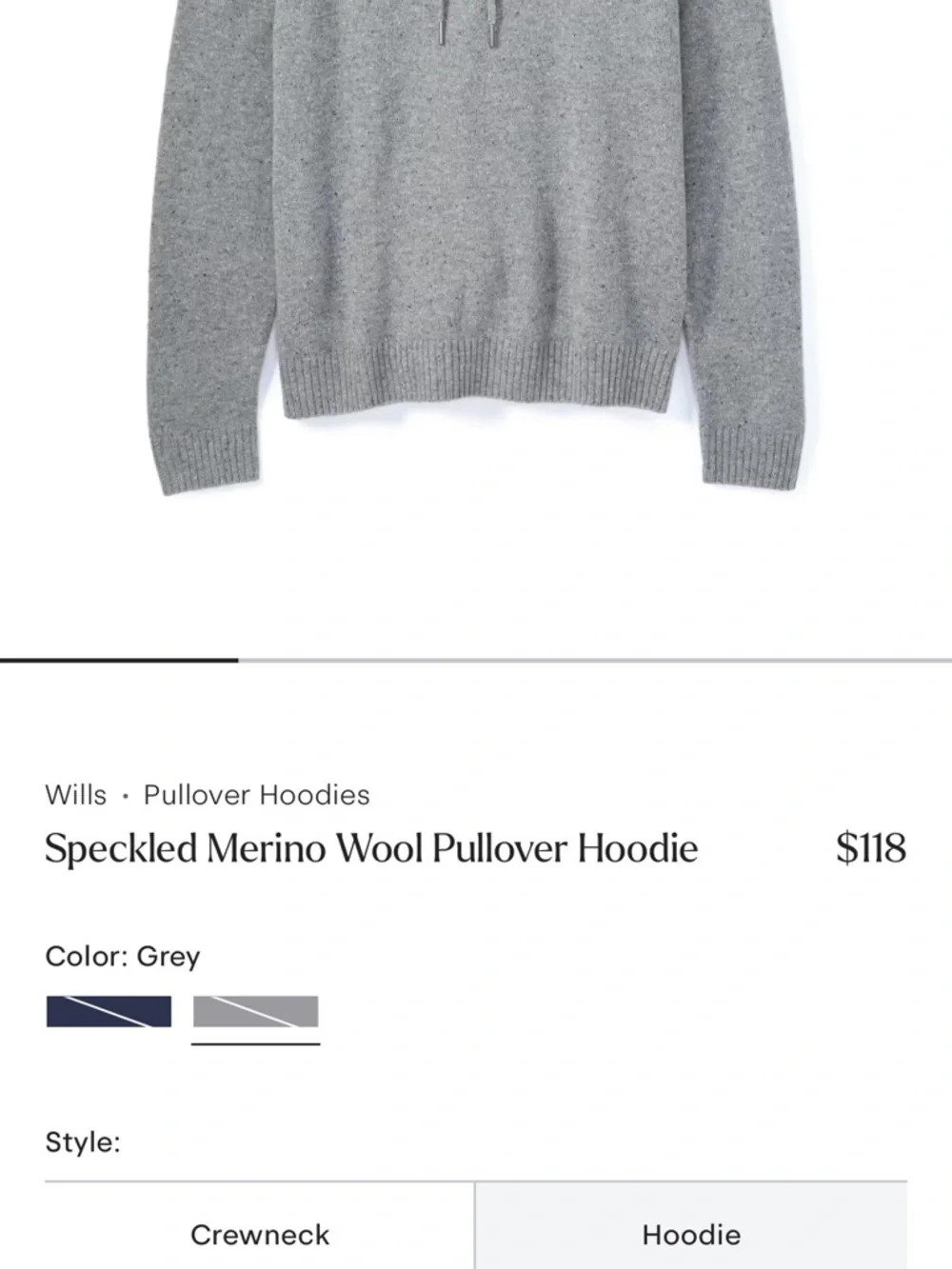 Huckberry Gray Hooded Men's Sweater